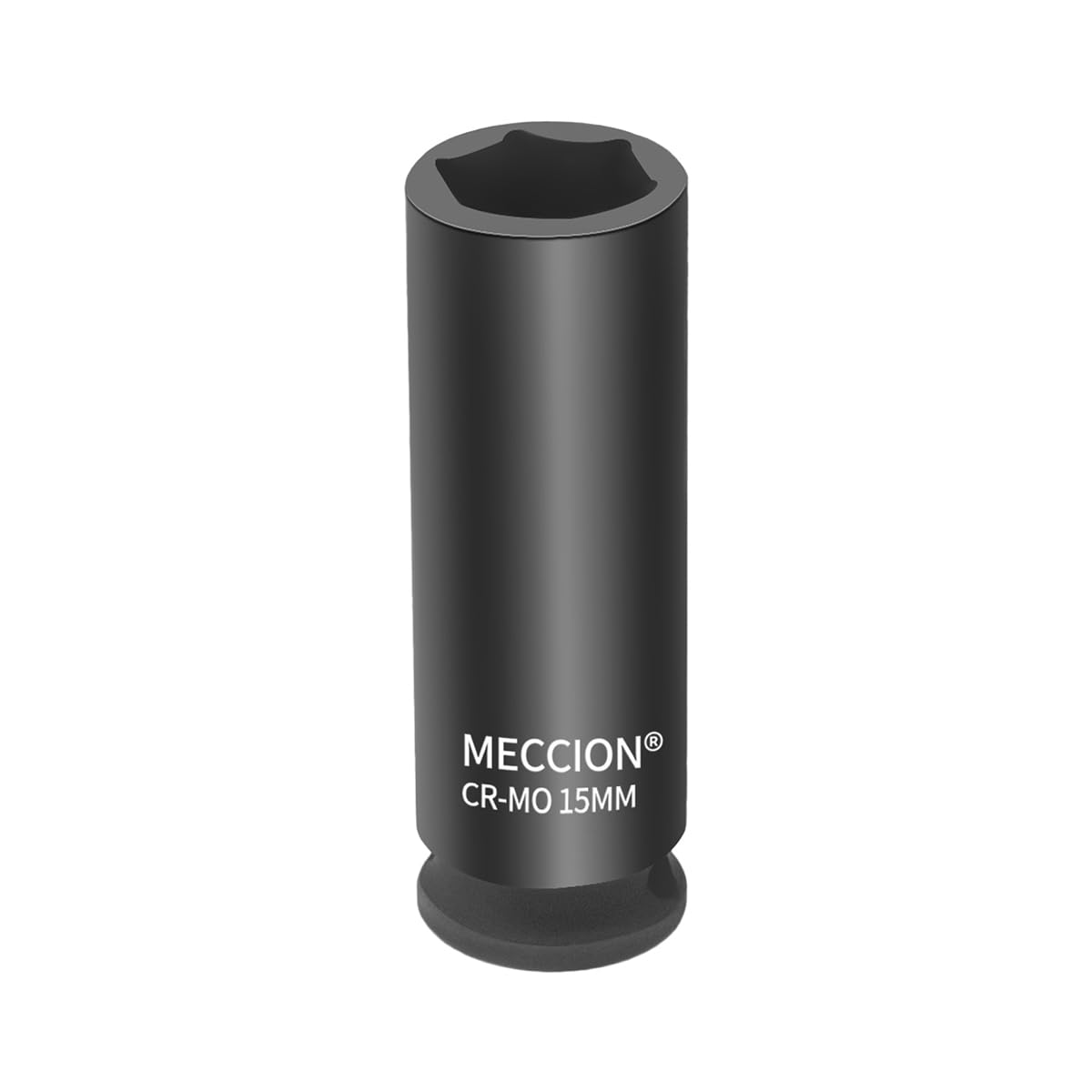 Meccion Steckschlüssel Sechskant 15mm mit 3/8" Antrieb, Industriequalität CR-MO Schlagschrauber Einsatz, Tief, 63mm Gesamtlänge
