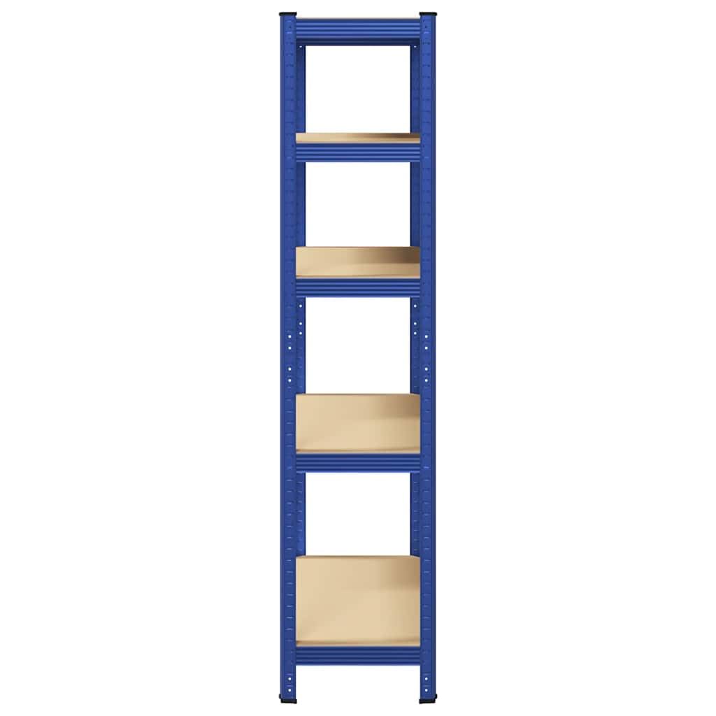 Scaffalatura per carichi pesanti con 5 ripiani regolabili in altezza, 90 x 40 x 180 cm, colore blu, in acciaio zincato, portata 875 kg