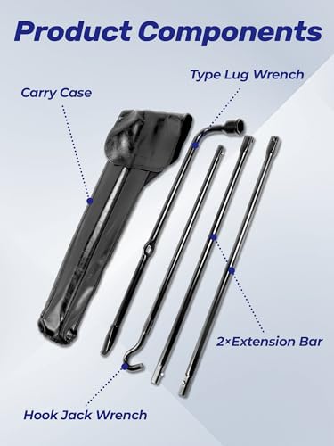 Image of F150 Heavy Duty Spare Tire Tool Kit with Spare Tire Jack Handle and Wheel Lug Wrench Compatible with 2004-2018 F150 Spare Tire Removal Tool Kit
