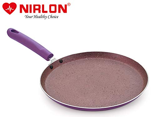 Image of Nirlon Regal Purple Pure Grade Virgin Aluminium Non-Stick Induction Base Flat Tawa 26cm|Purple