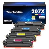207X 207A M283fdw Toner Cartridge With Chip for HP 207X 207A Color Laserjet Pro MFP M283fdw M255dw M282nw M283fdn M255nw W2210X W2211X W2212X W2213X M283 M255 M282 - Black Cyan Yellow Magenta 4-Pack