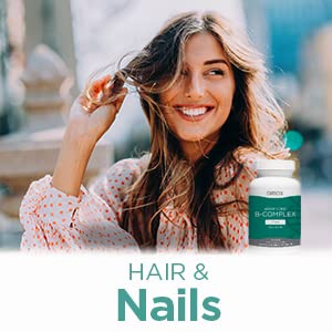 Omax Advanced Vitamin B Complex 50Mg With Biotin | Strong & Shiny Hair, Skin Nails, Support Stress, Immunity, Energy Metabolism, 90 Capsules #TOP5