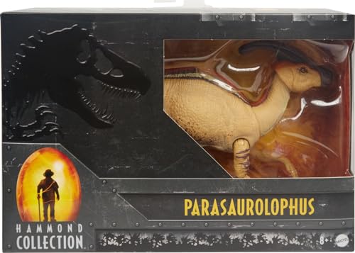 Image of Mattel Jurassic World The Lost World Hammond Collection Dinosaur Action Figure, Parasaurolophus Dino Toy with 20 Articulations, 12 Inches Long