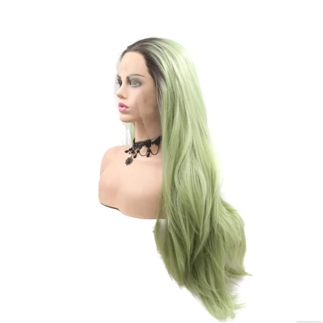 Parrucca Quotidiana Parrucche Festa Parrucca Verde da Donna Parrucca per Capelli Lisci Lunghi Parrucca Sintetica Resistente al Calore Parrucca per Uso Cosplay Parrucche Donna