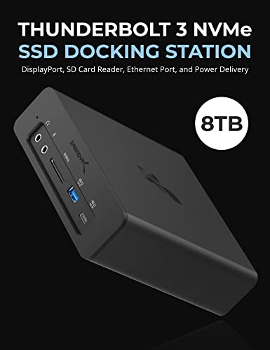 SABRENT Thunderbolt 3 8TB NVMe SSD Docking Station with DisplayPort, SD Card Reader, Ethernet Port, and Power Delivery (DS-SKRT-D8TB) - Image 3