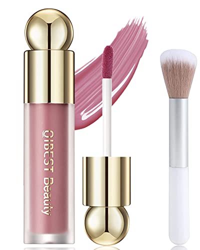 Velvet Liquid Blush, Soft Face Makeup Cream Blush, Cheek Beauty Blush For Natural Skin Tint, Long Lasting & Smooth Creamy Formula Blush Smudge Proof, Natural-Looking Waterproof Liquid Blush - 01 #TOP29