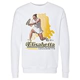 500 LEVEL Elisabetta Cocciaretto Retro Crewneck Sweatshirt (White, X-Large)