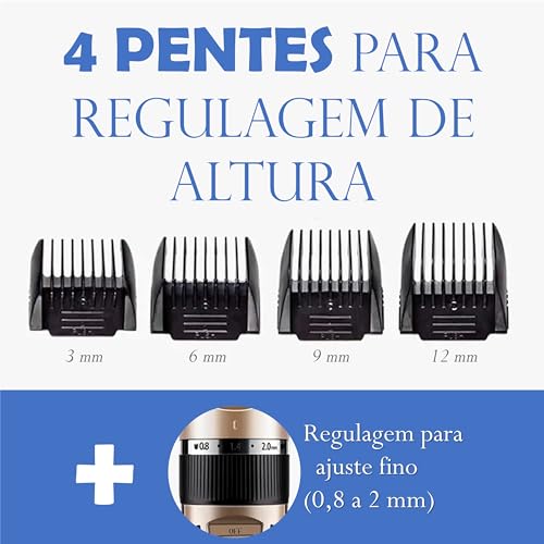 Genérico Kit de Tosa Profissional Para Pets Animais de Estimação, 12 Peças, Máquina de Cortar Cabelo