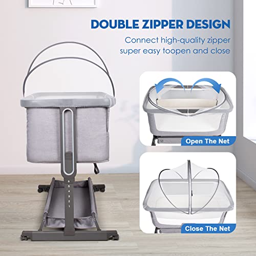 image for Beberoad Love Bassinet Mosquito Net Cover - Breathable Mesh Canopy wit