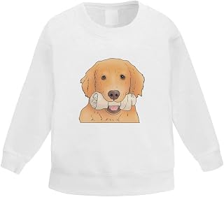 Azeeda 'Golden Retriever With Bone' Kid's Sweatshirt/Jumper (3-4 Years) (KW00120254)