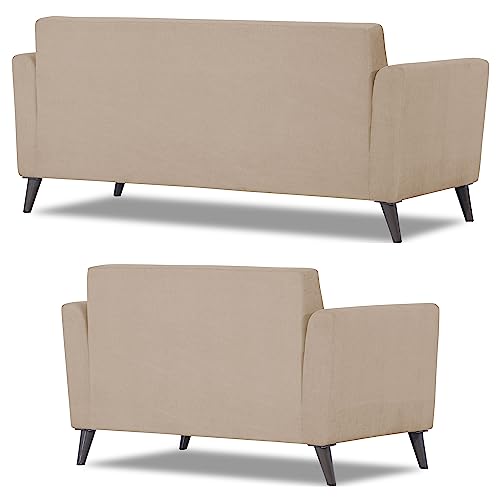 Image of Adorn India Daniel 3+2 5 Seater Sofa Set (Beige) (3 Year Warranty)