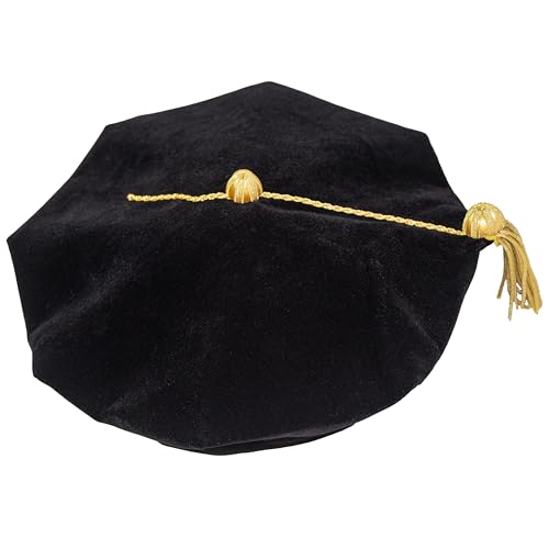 GraduationForYou Doctoral Tam with Gold Bullion Tassel-8 Sides