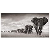 Elephant Poster Unframed Wall Art Abstract Decorations Black and White Elephant Canvas Decorative Print Poster for Home Office Living Room Bedroom Simple Animal Painting Party Decor 11.8x23.6 Inches