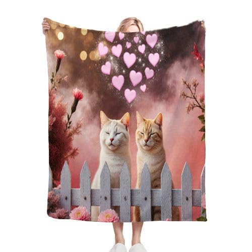 Plaid polaire enfant chat rose flanelle couverture lit 1 personne microfibre chaude M269