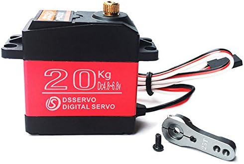 ANNIMOS 20KG Digital Servo High Torque Full Metal Gear Waterproof for RC Model DIY, DS3218MG,Control Angle 270° red