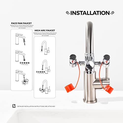 Eye Wash Station for Emergency Eye Wash - Faucet Mounted Eye Wash Station Attachment with Multi-Angle Rotating, Eye Wash Faucet Sink Attachment with 5 Adapters, Eye Washer Adapter for Faucets - Thumbnail 5