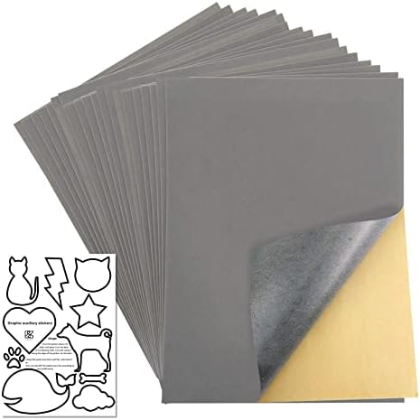 20 Pcs Self Adhesive Velvet Flocking Liner Sheet,Self Adhesive Flocked Fabric for Jewelry Box, Self Adhesive Velvet Flocking Liner (Space Gray)