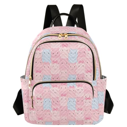 Mochila de hipopótamo con dos bolsillos grandes talla M para mujer