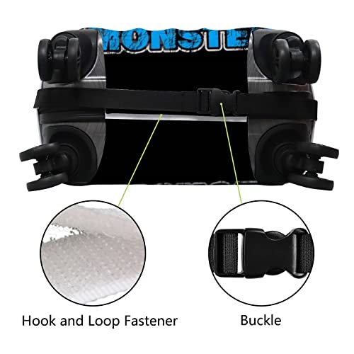 Kuizee Travel Luggage Cover Suitcase Cover Blue Monster Truck Boy Baggag Protector Dustproof Durable Elastic XL Fits 29-32 Inch3