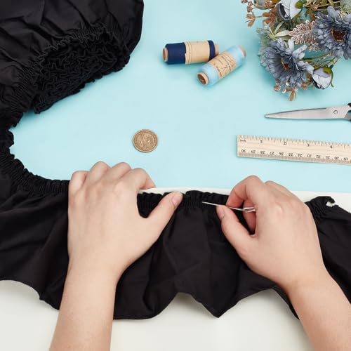 MAYJOYDIY 2.7m Black Cotton Pleated Ribbon 140mm Vintage Ruffled Trimming Lace Ruffled Wave Edge Lace Trim for Wedding Bridal Dress Embellishment DIY Clothes Decor - Image 3