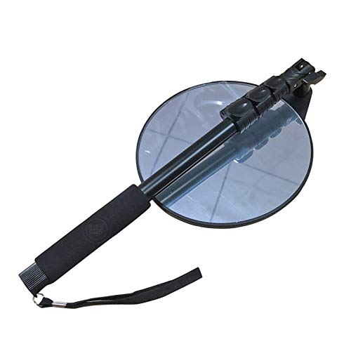 Miroir d'inspection télescopique sous véhicule - Longue Perche Extensible jusqu'à 119 cm. Comprend Un Miroir Convexe de 20 cm de diamètre et Un Sac de Transport.