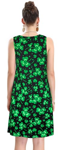 Image of elescat Women's Summer Dresses Casual Sleeveless Loose Sundress with Pocket