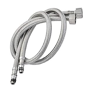 Pack of 2 Kitchen/Basin Monobloc Mixer Tap Connectors Flexi Pipes Tails British Standard Pipe M10 x1/2 Fitting 600mm…