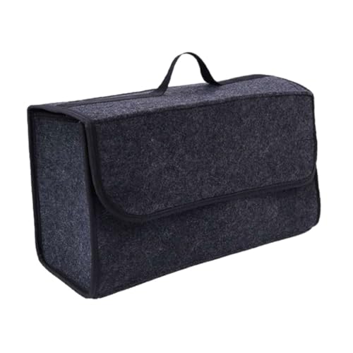 Organizador de porta-malas com tampa, organizador de porta-malas com tampa, organizador de armazenamento de carro dobrável, parte inferior antiderrapante, organizador de carro e armazenamento para van