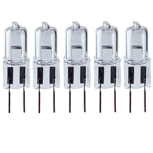 WYLIELAMSH GY6.35 Double-pin Base Halogen Bulb Stage Light Bulb G6.35 24V 250W Mechanical Lighting 5PCS,12V 20W