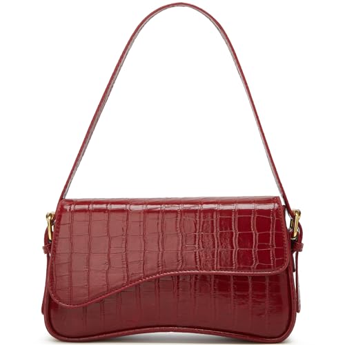 Image of Amszke Shoulder Bag for Women Y2K Crossbody Purse PU Leather Underarm Handbag 2 Adjustable Strap for Daily Commute Travel