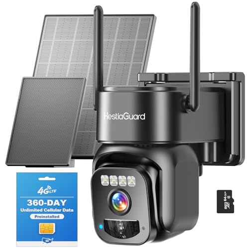 2025 4G LTE Cellular Security Camera with 360-Day Unlimited...