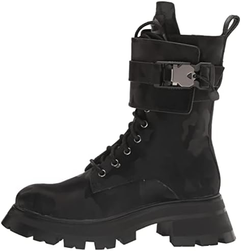 DKNY Women's Lace-up Lug Sole Combat Boot Fashion, Black, 7 | Image 7
