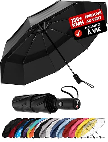 Repel Umbrella Parapluie Pliant Résistant au Vent - Ouverture Automatique Facile - Parapluie Compact et Durable, Armature en Fibre de Verre Solide, Dôme Imperméable...