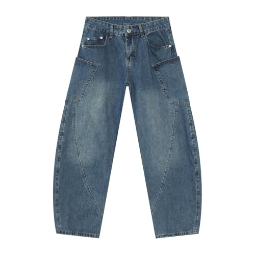 Men's Denim Jeans American Retro Loose Wide Leg Casual Commuting Office Daily Pants for Men2