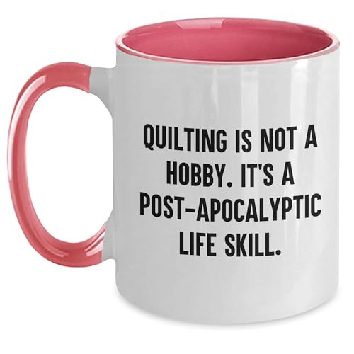 Quilting Quirk Two Tone Coffee Mug, Quilting Gifts for Her, Funny Quilting Quote, Birthday Idea