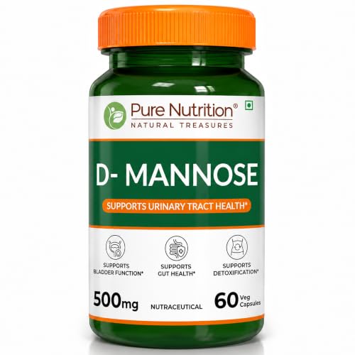 Image of Pure Nutrition D-Mannose 500mg | D-Mannose Supplement | Supports Urinary Tract Health, Bladder Health & Daily Wellness | 60 Veg Capsules