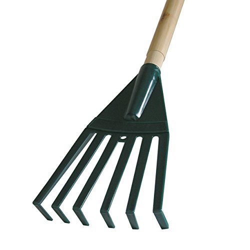 EmscoGroup 9010-1 Poly Shrub Rake Wood Handle, 10 in.