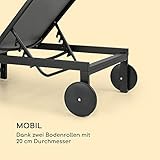 Liegestuhl Sonnenliege Gartenliege mobil mit Rollen höhenverstellbare - 3