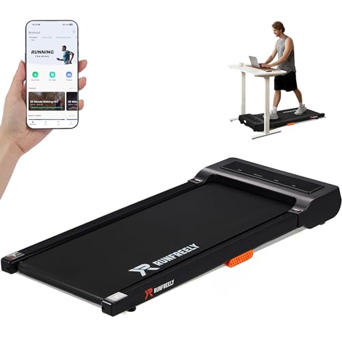 RUNFREELY Walking Pad with Optional Handle, 3 in 1 Under Desk for Walking, Jogging & Running, Portable Compact for Home Office, 2.5HP Quiet Motor, White/Black