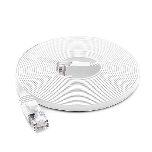 Câble internet 20m CAT8 plat blanc anti-interférence pour corriger les latences