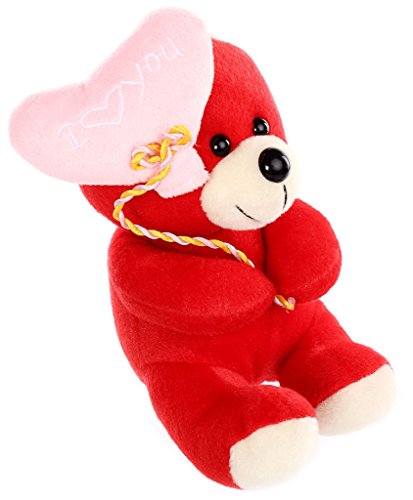 Image of Tickles Heart Balloon Teddy Soft Stuffed Plush Toy for Kids Baby Girls & Boys Birthday Gifts Valentine's Day Home Decoration (Color: Red Size: 18 cm)
