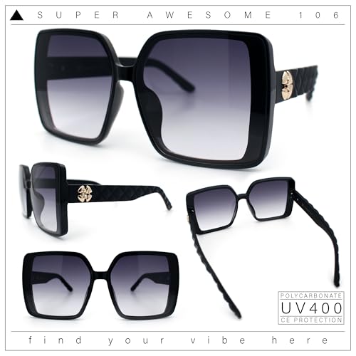 SA106 Womens Oversized Rectangular Designer Fashion Classic Mod Sunglasses2