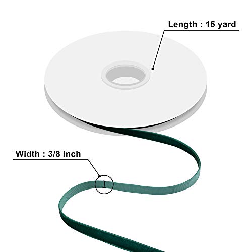 Humphrey's Craft 3/8 Inch Wide Green Crushed Velvet Ribbons Spool - 15 Yards Variety Of Color Perfect For Sewing, Gift Wrapping, Jewelry Making, Wedding Decorating, And All Crafting Projects. #TOP1