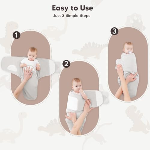 Image of Susurration Swaddle Sleep Sacks 3 Pack 100% Muslin Cotton Swaddle Blanket Small Baby Wrap for 0-3 Months Newborn Sleep Sack Girls,Boys,Infants Essentials,Adjustable Wearable Sleeping Sack (Brown)
