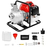 Gas Powered Water Transfer Pump, Semi Trash Pump 1 inch, 42.5CC Two-stroke Gasoline...