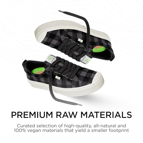 OCA Low Plaid Sneakers, Comfortable Shoes for Men, Lightweight & Sustainable, Versatile Casual Footwear with 100% Vegan Insoles, Rubber3