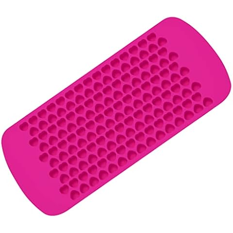Non Stick Premium 150 Mini Heart Hearts Silicon Mould Mold for Ice Cubes Jelly Sweets Dog Treats Wax Melts Baking Tray BPA Free Cover