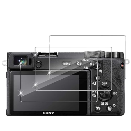 Holilo Schutzfolie für Panzerglas Folie displayschutz für Sony Alpha A6600 A6000 A5000 A6300 NEX-7 NEX-3N NEX-5 NEX-6L Zubehör 【3 Stück】 Anti-Kratzen Ultra-klar Kamera Schützen Bildschirmschutzfolie