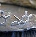 Dopamine Molecule Stud Earrings Brushed Sterling Silver Handmade in USA