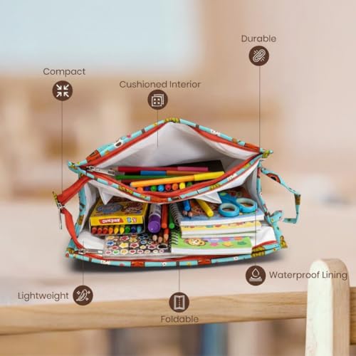 Image of 3 Zip Toileteries Organizer | Multipurpose All-in-One Compact, Foldable, Durable, Lightweight, Waterproof, Bag | Travel Friendly Pouch Ideal for Medicines & Toiletry (Farm Animal Print)